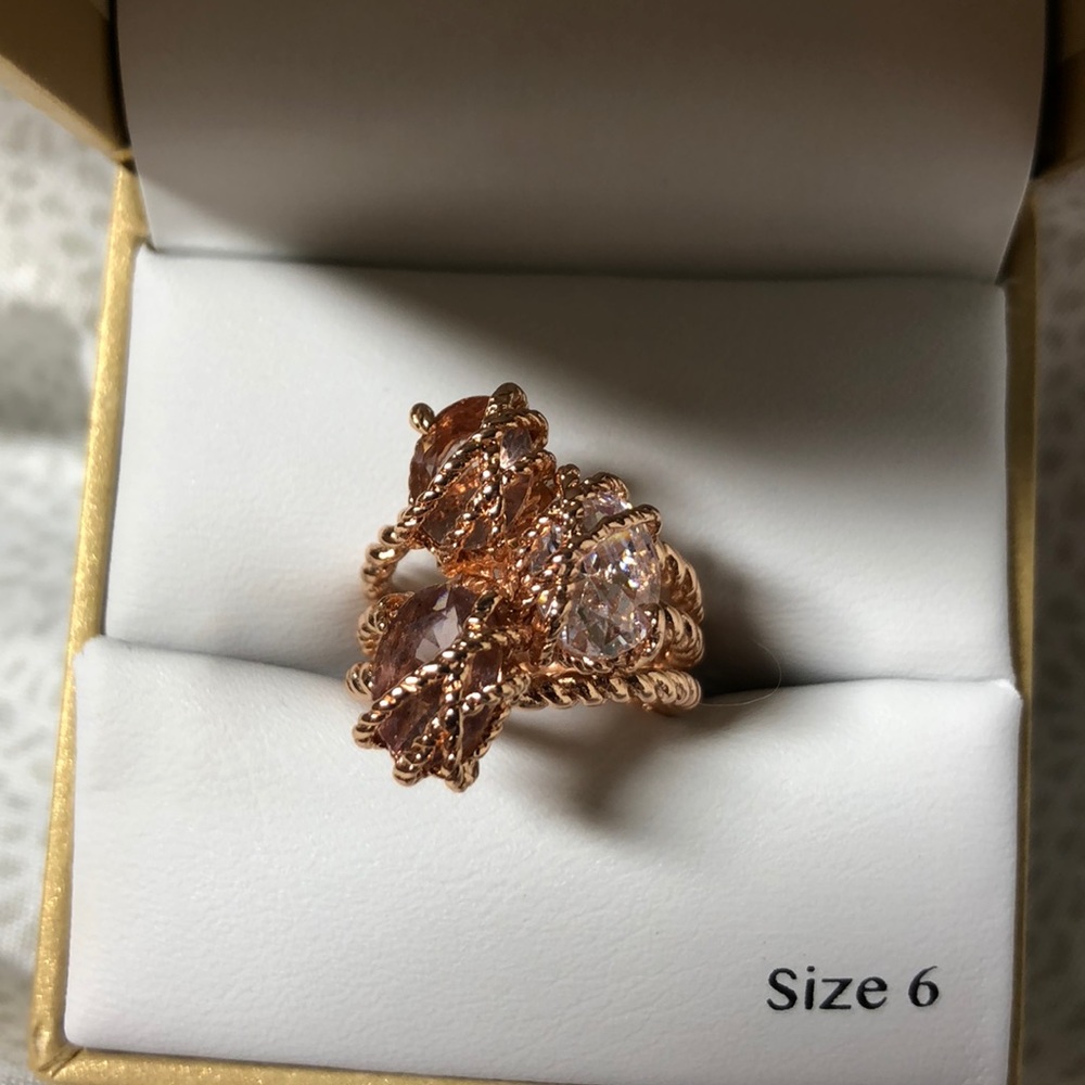 NWT Rose Gold CharterClub stone metal wrapped ring - Picture 2 of 8
